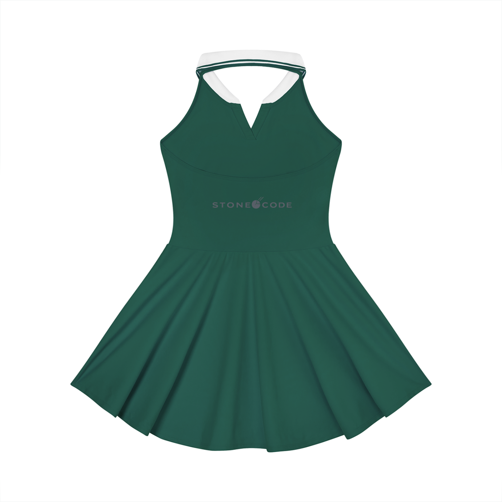 Stone Code Collared Halter A-Line Tennis Dress