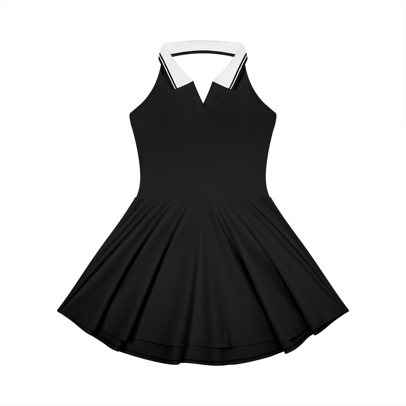 Stone Code Collared Halter A-Line Tennis Dress