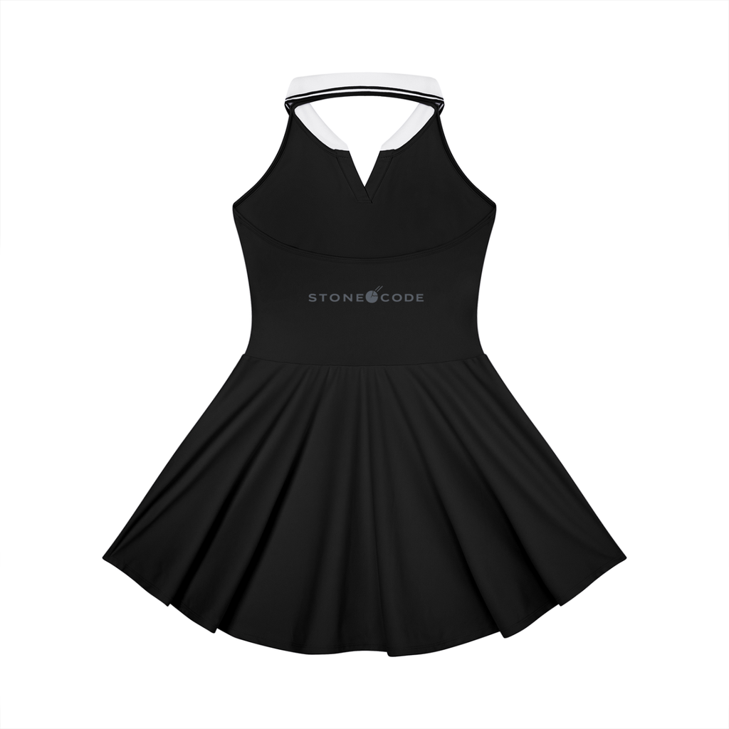 Stone Code Collared Halter A-Line Tennis Dress