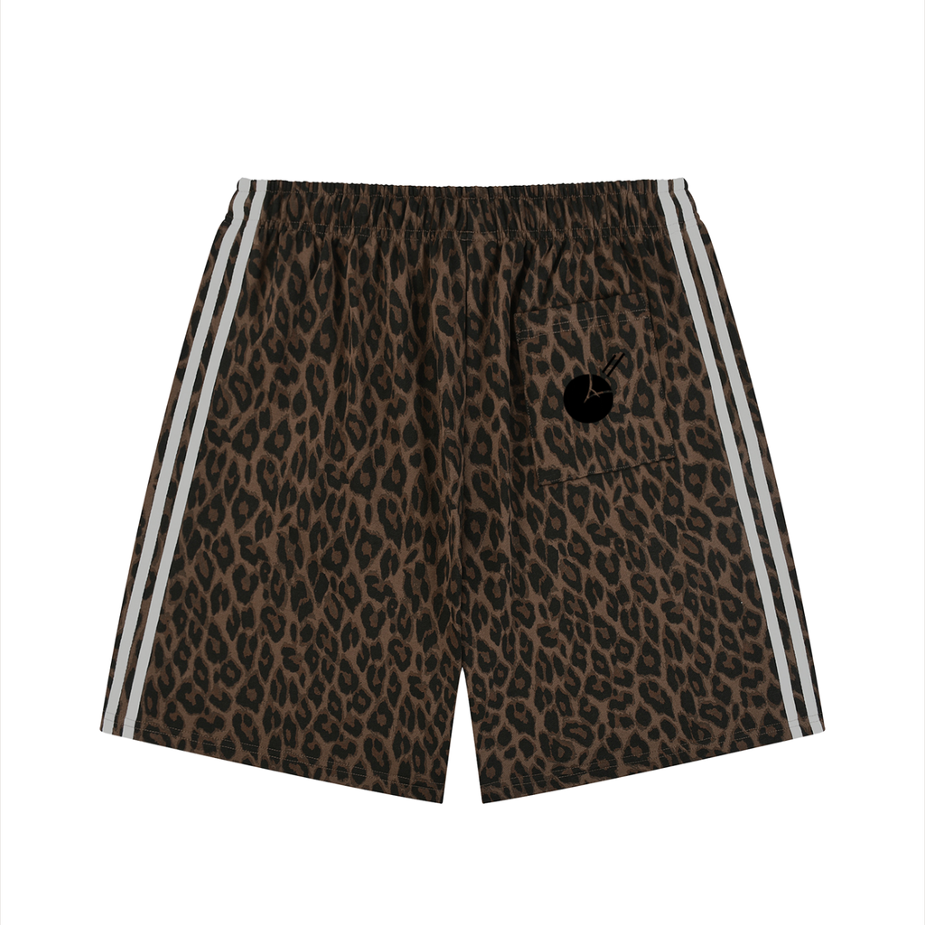 Stone Code Heavyweight Leopard Drawstring Shorts