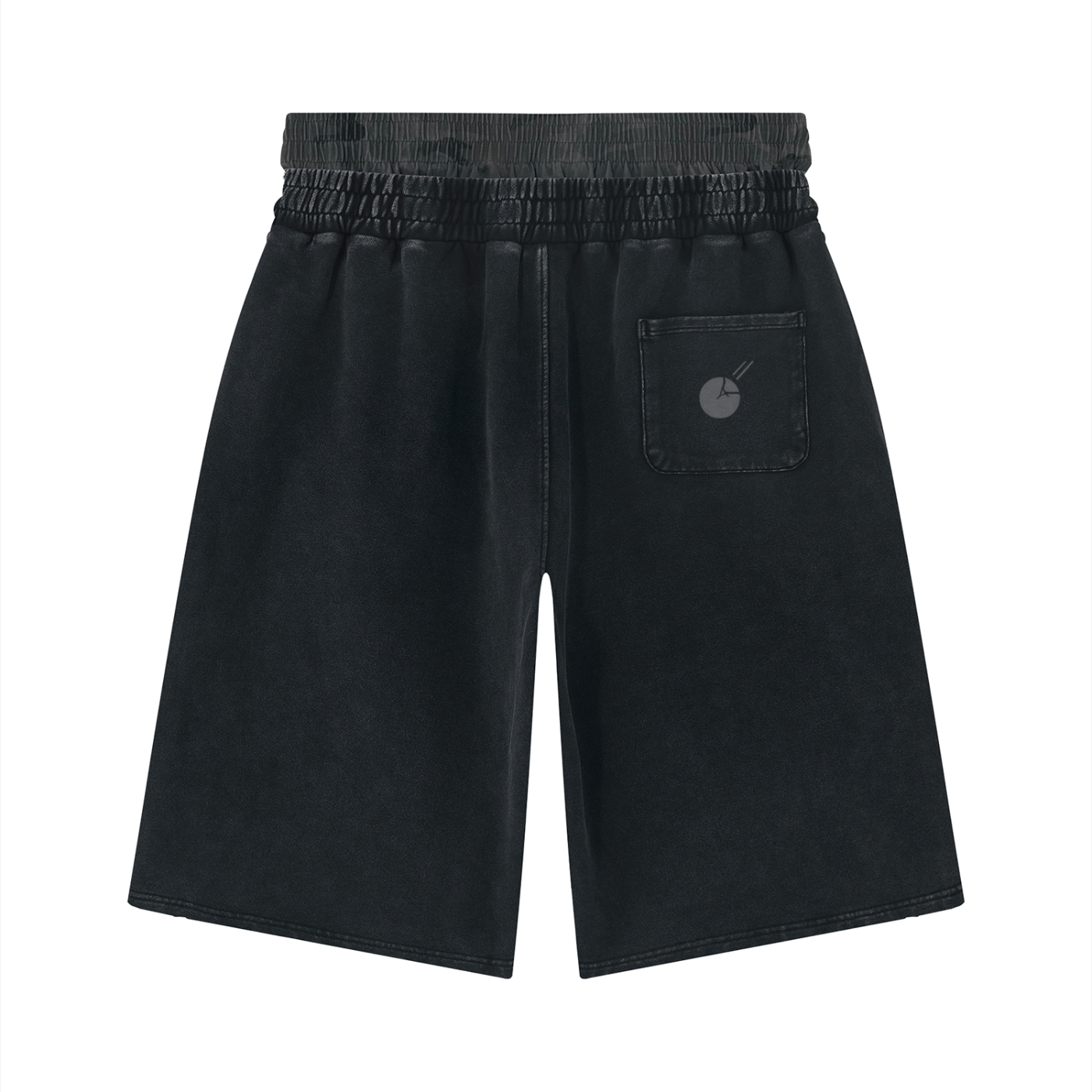 Stone Code Vintage Wash Distressed Wide Leg Shorts