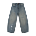 Stone Code Distressed Barrel Leg Jeans