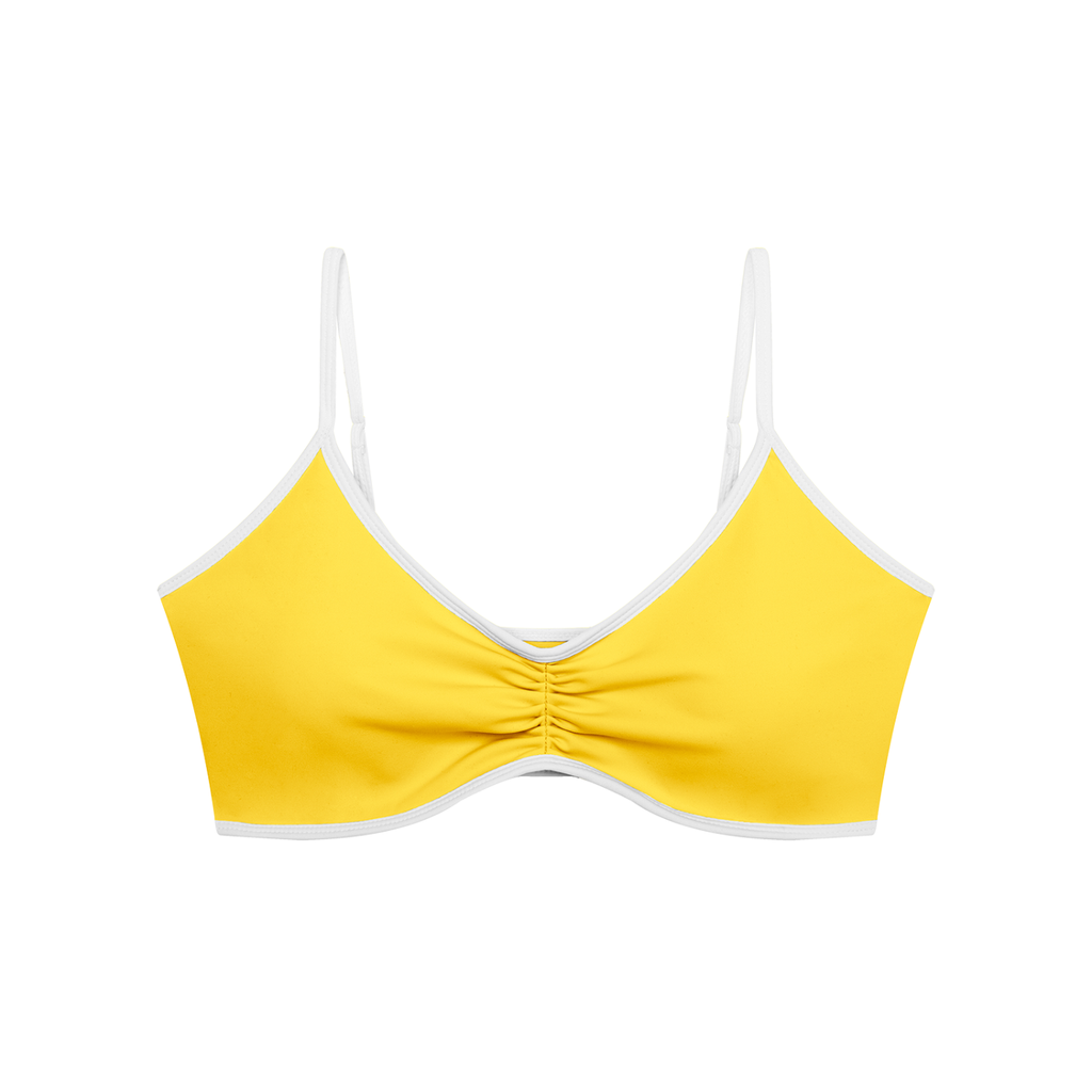 Stone Code Color Block Ruched V-Neck Sports Bra