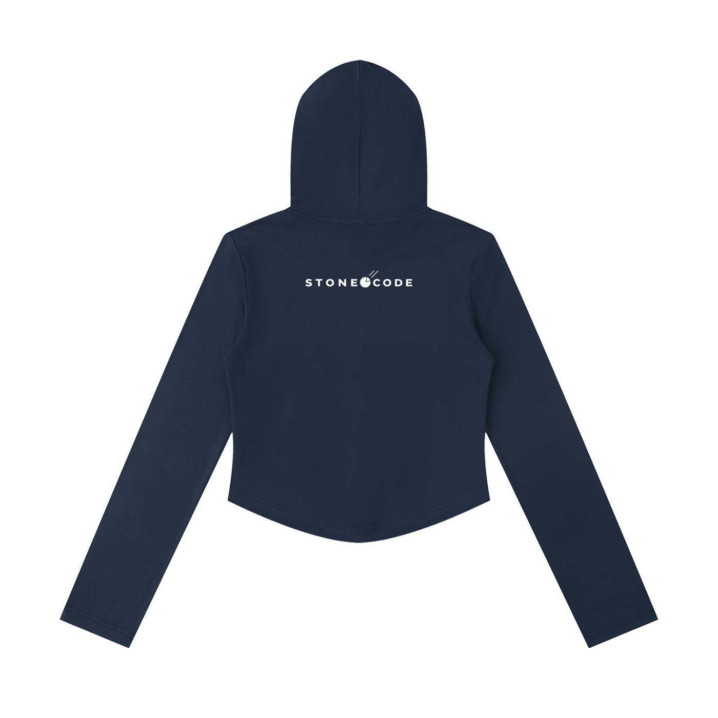 Stone Code Slim Cropped Full Zip Hoodie