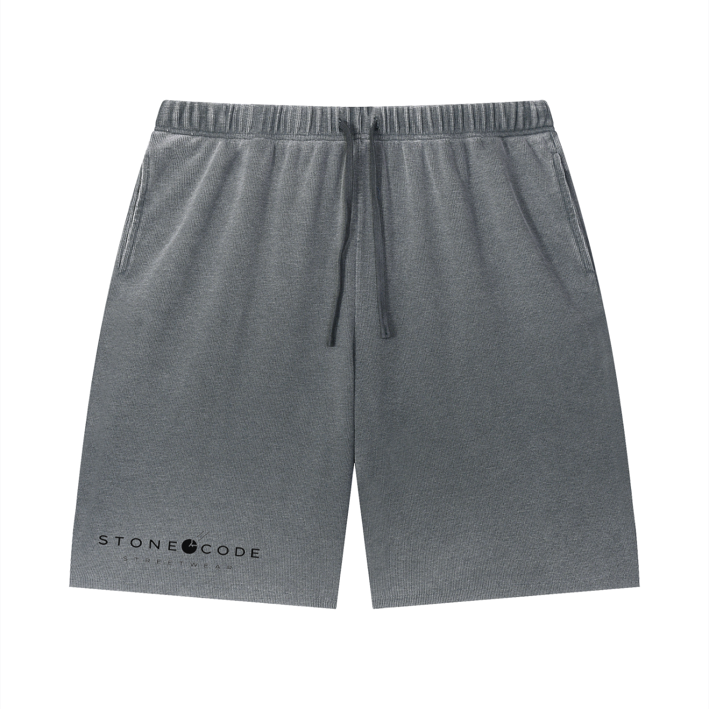 Stone Code Vintage Wash Sunfade Waffle Raw Hem Shorts