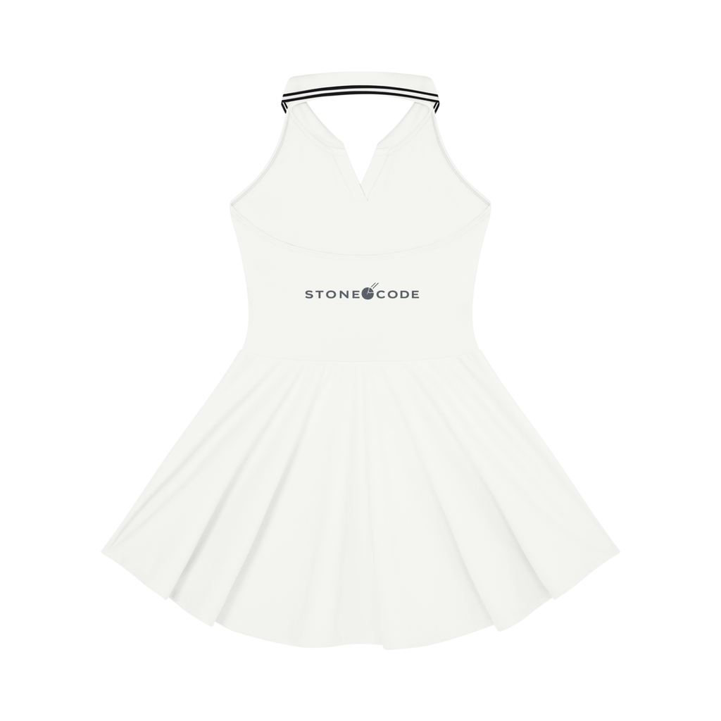 Stone Code Collared Halter A-Line Tennis Dress