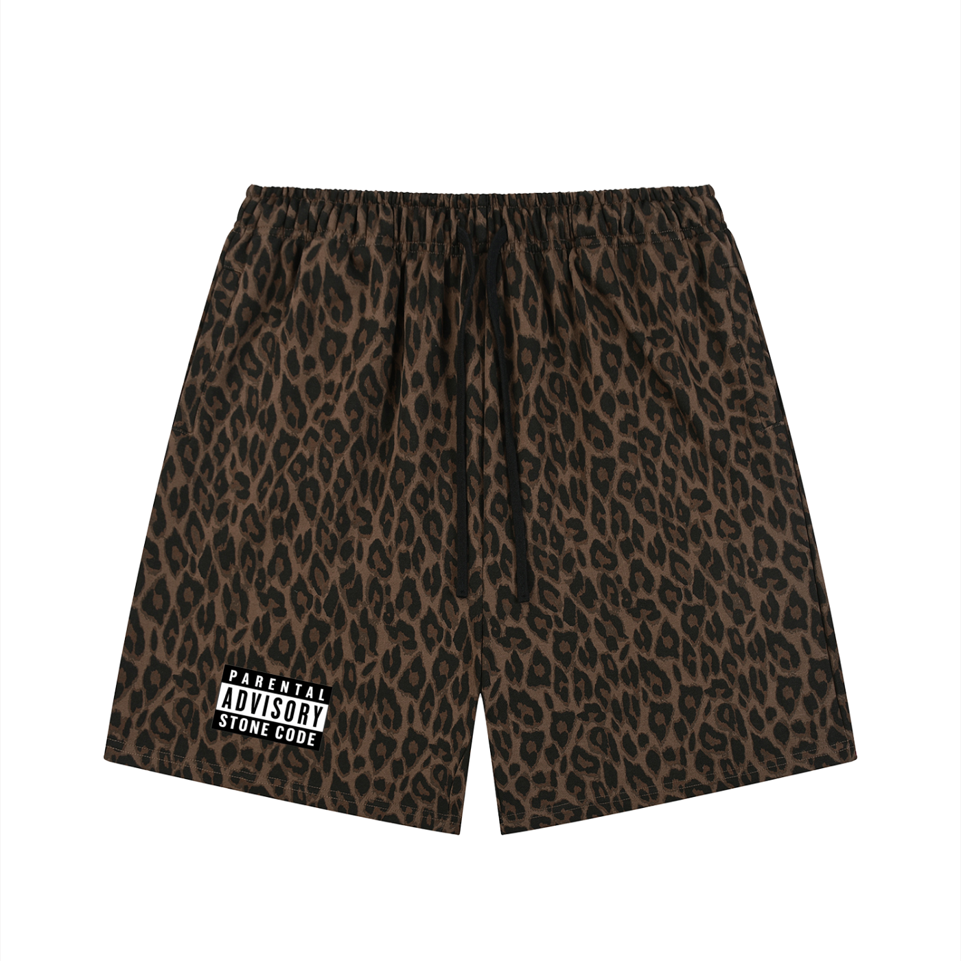 Stone Code Heavyweight Leopard Drawstring Shorts
