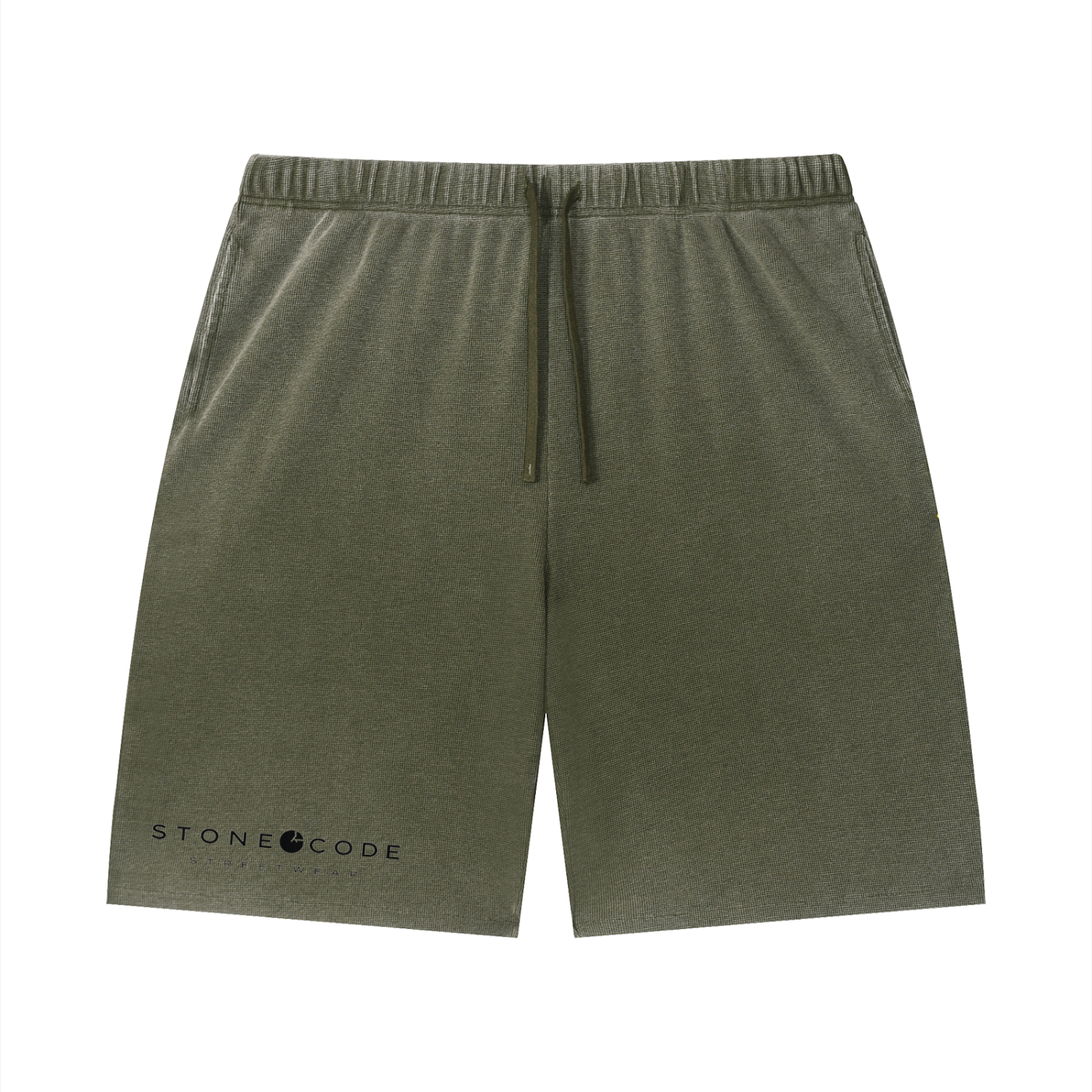Stone Code Vintage Wash Sunfade Waffle Raw Hem Shorts