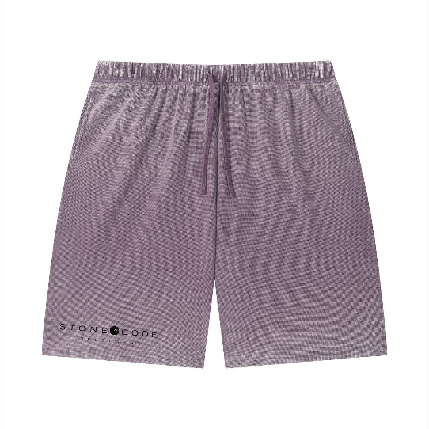 Stone Code Vintage Wash Sunfade Waffle Raw Hem Shorts