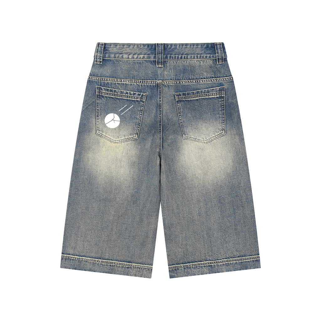 Stone Code Vintage Wash Baggy Denim Short