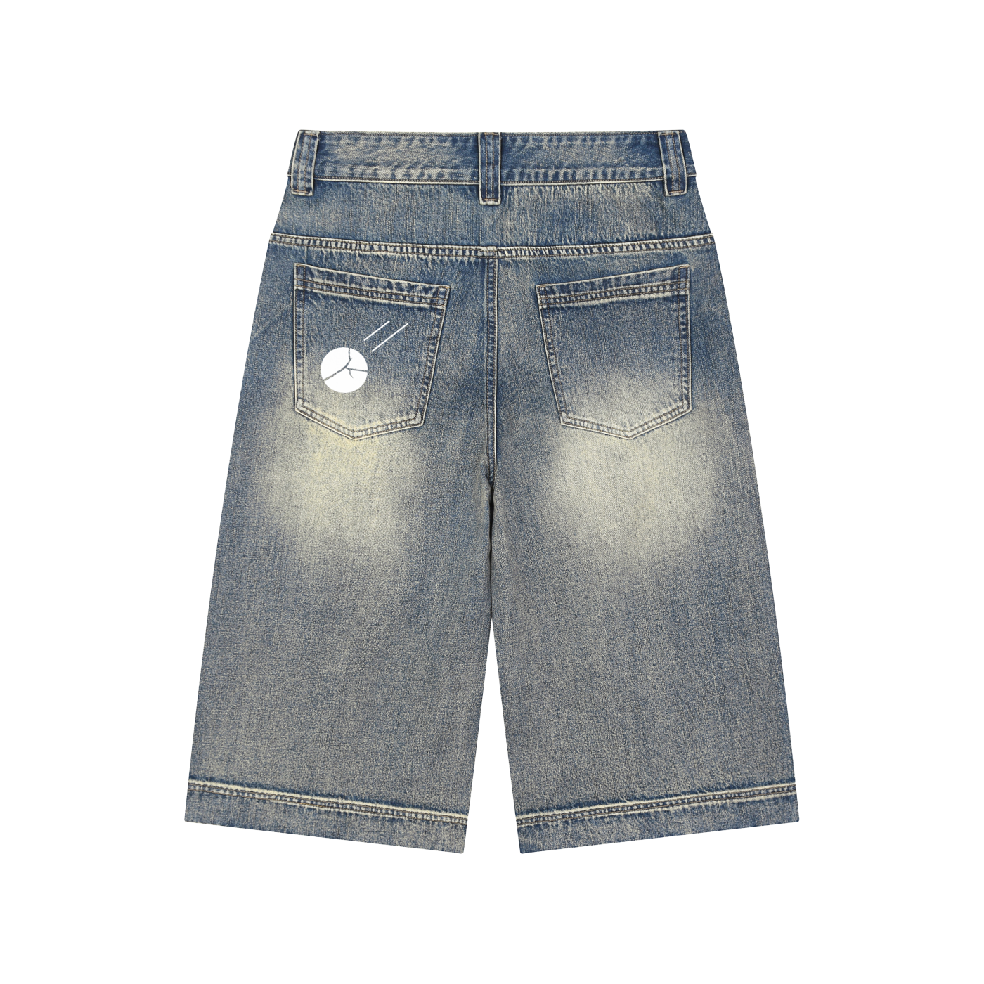 Stone Code Vintage Wash Baggy Denim Short