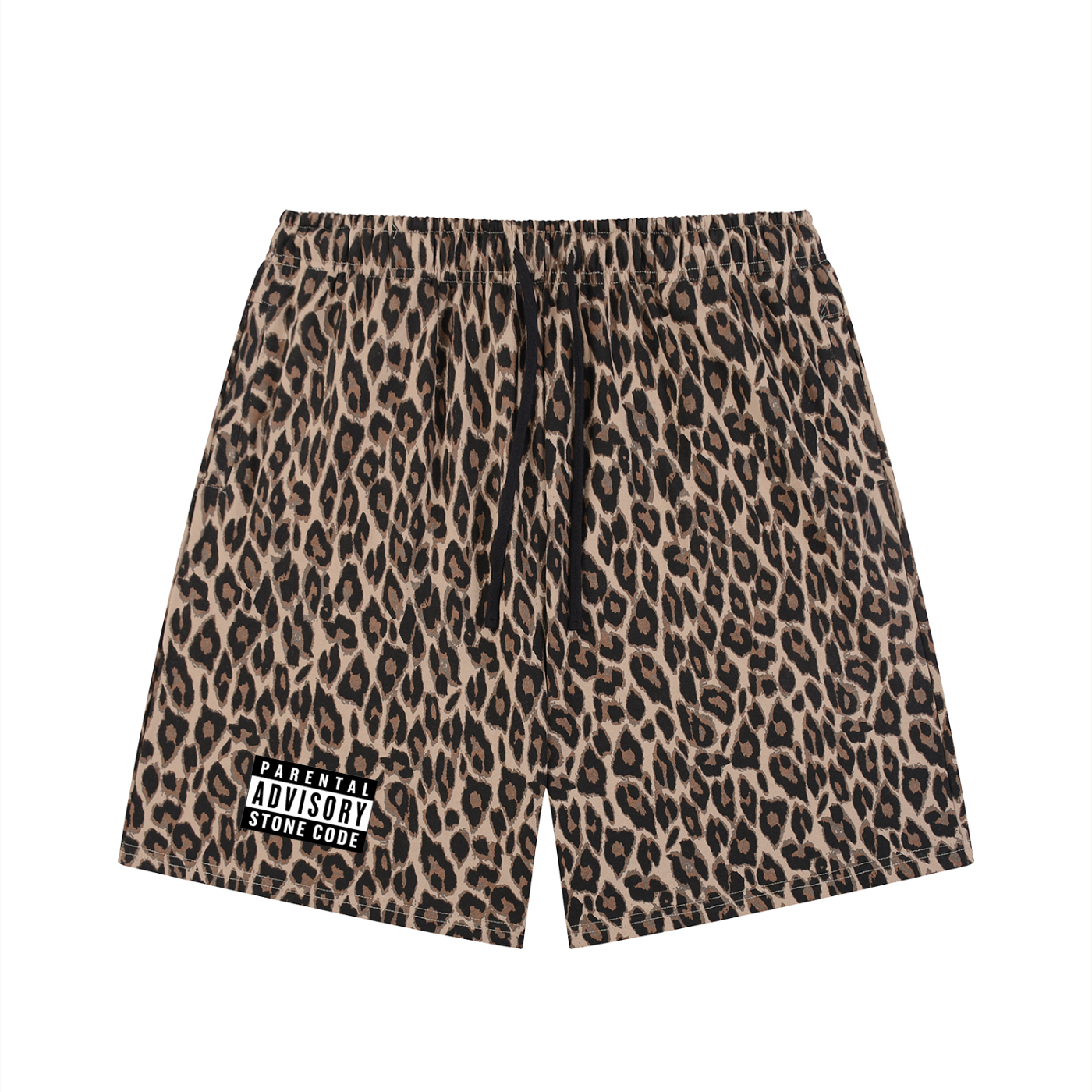 Stone Code Heavyweight Leopard Drawstring Shorts