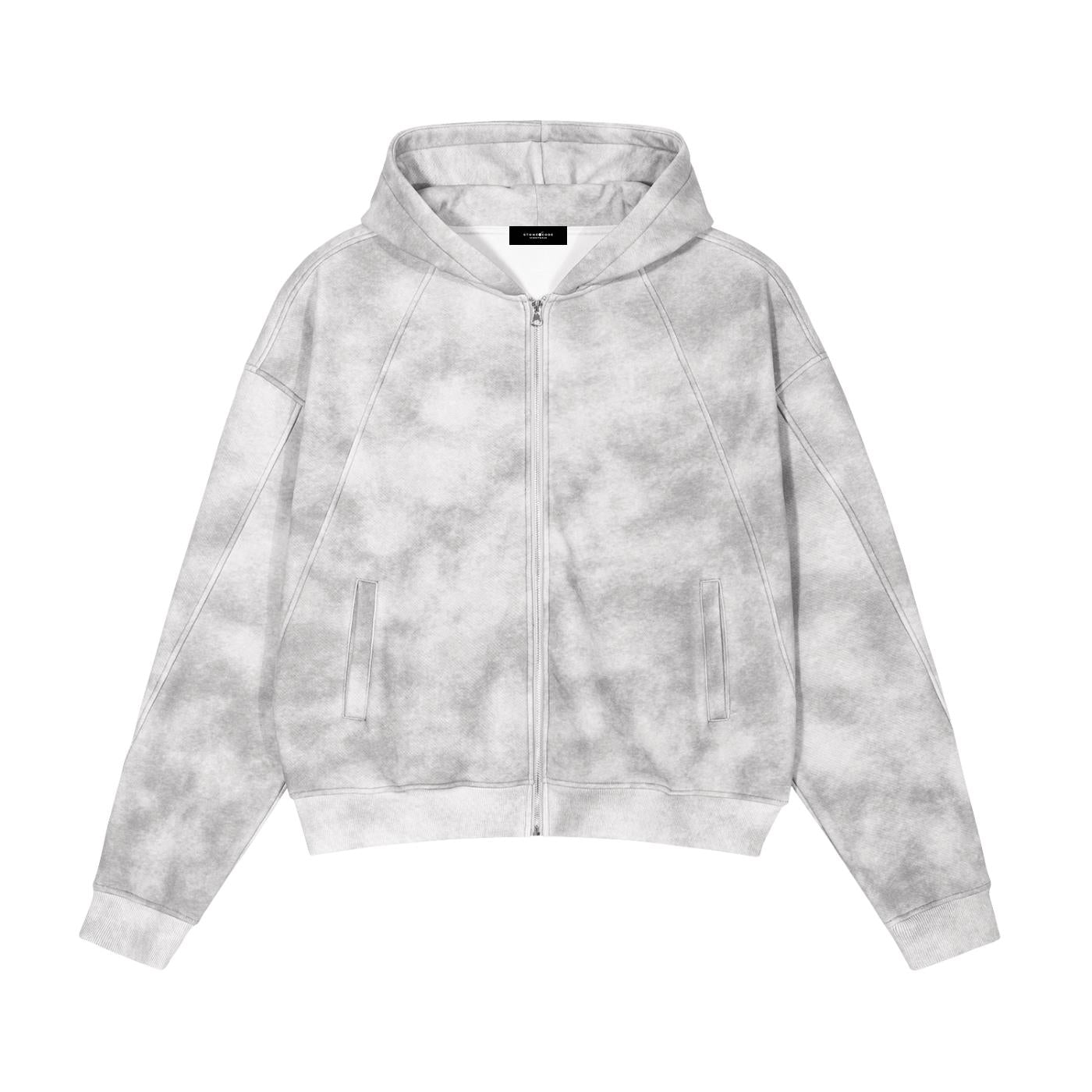Dirty Washed Zip-Up Fleece Hoodie – Stone Code Clothing