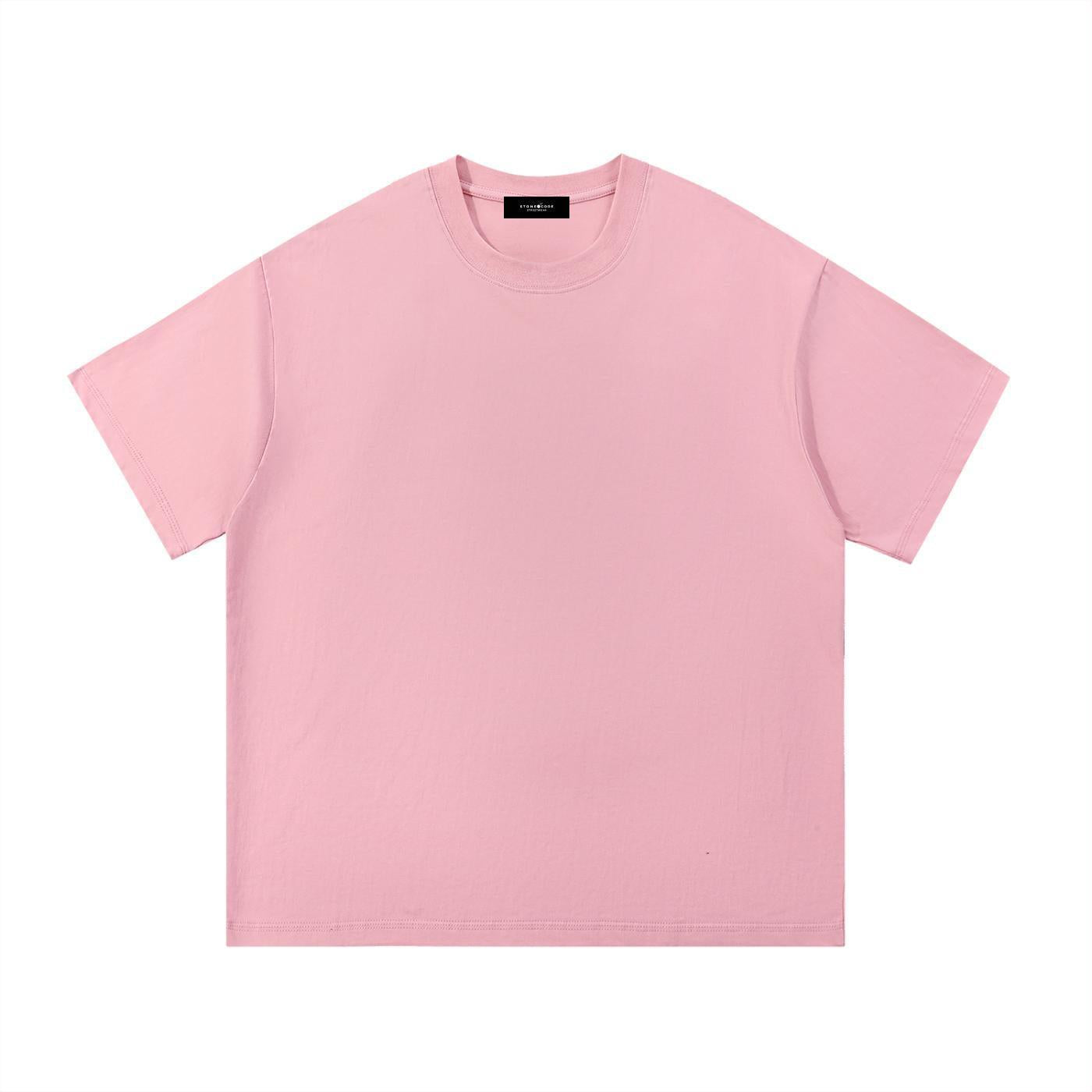 Pink unisex essential cotton t-shirt with a round neck, short sleeves, and a regular, loose fit.
