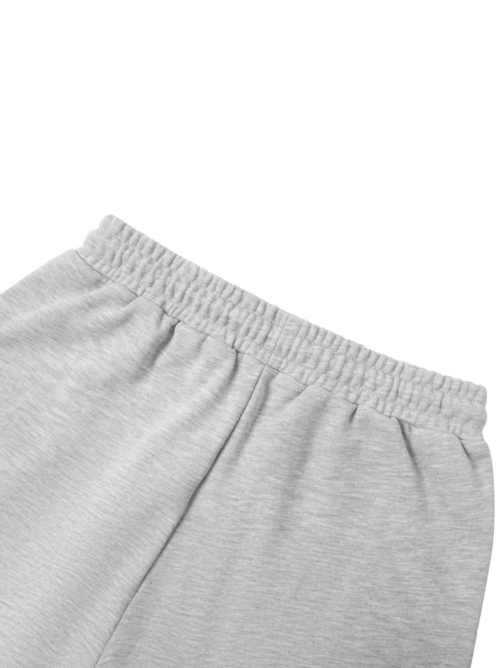 Light gray cotton blend straight-leg sweatpants with an elastic drawstring waist.