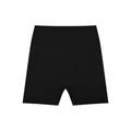 Black high-waisted blend biker shorts for women, ideal for casual or sporty wear.