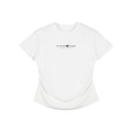 White vintage washed bodycon cotton t-shirt with short sleeves, round neck, and "STONE CODE STREETWEAR" logo.