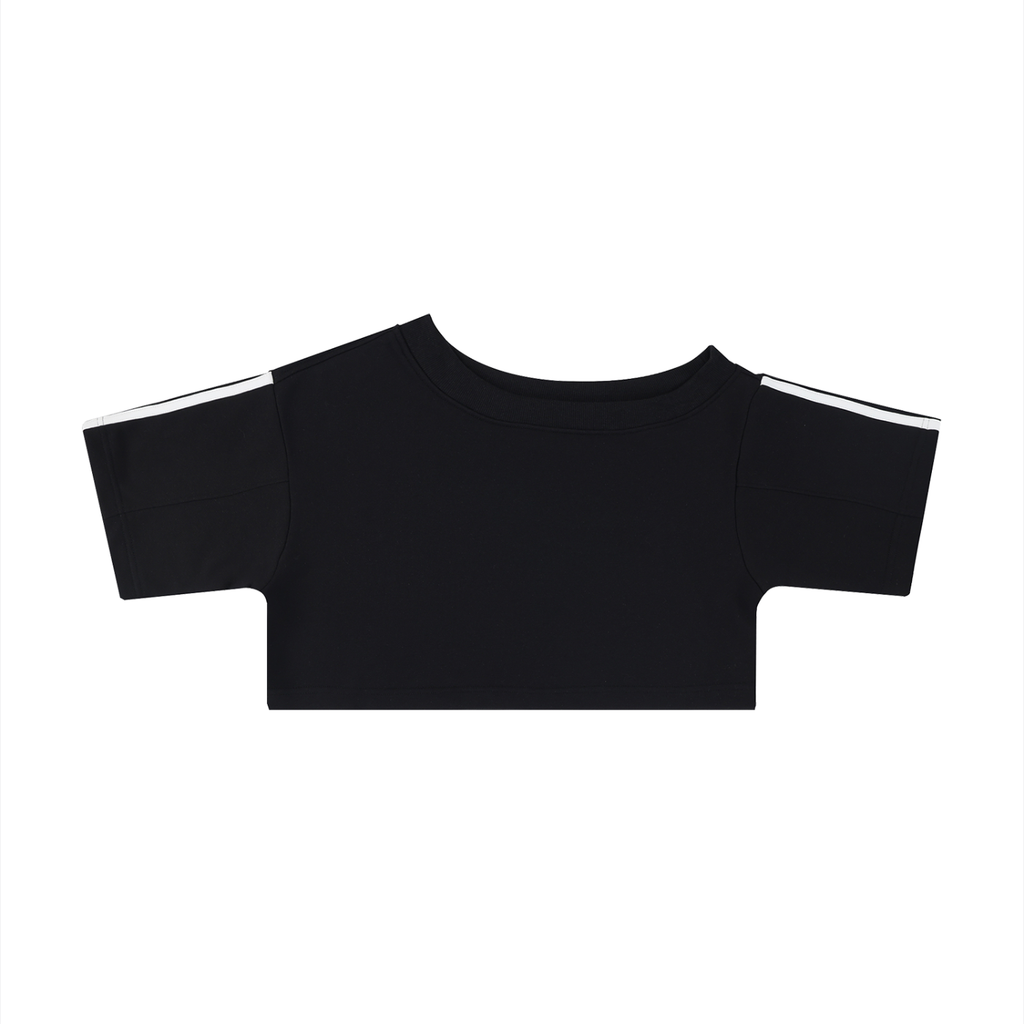 Stone Code Off-the-Shoulder Crop Top