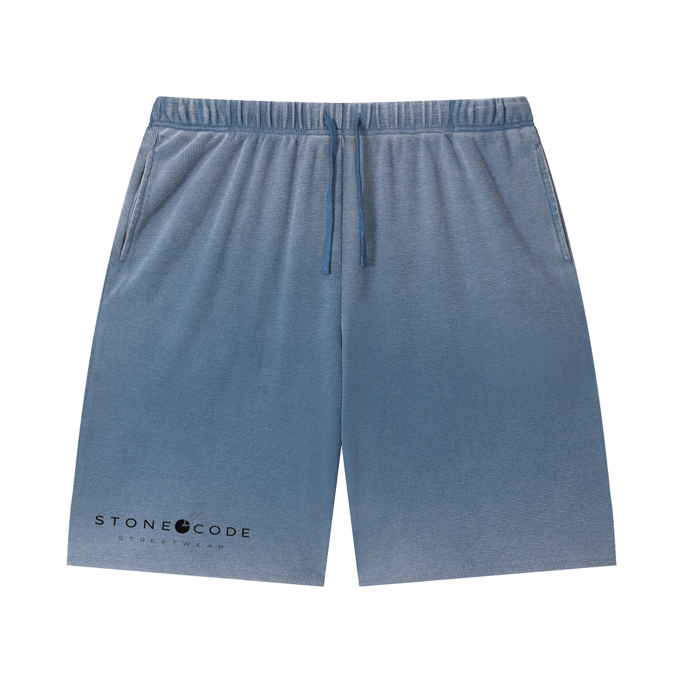 Stone Code Vintage Wash Sunfade Waffle Raw Hem Shorts