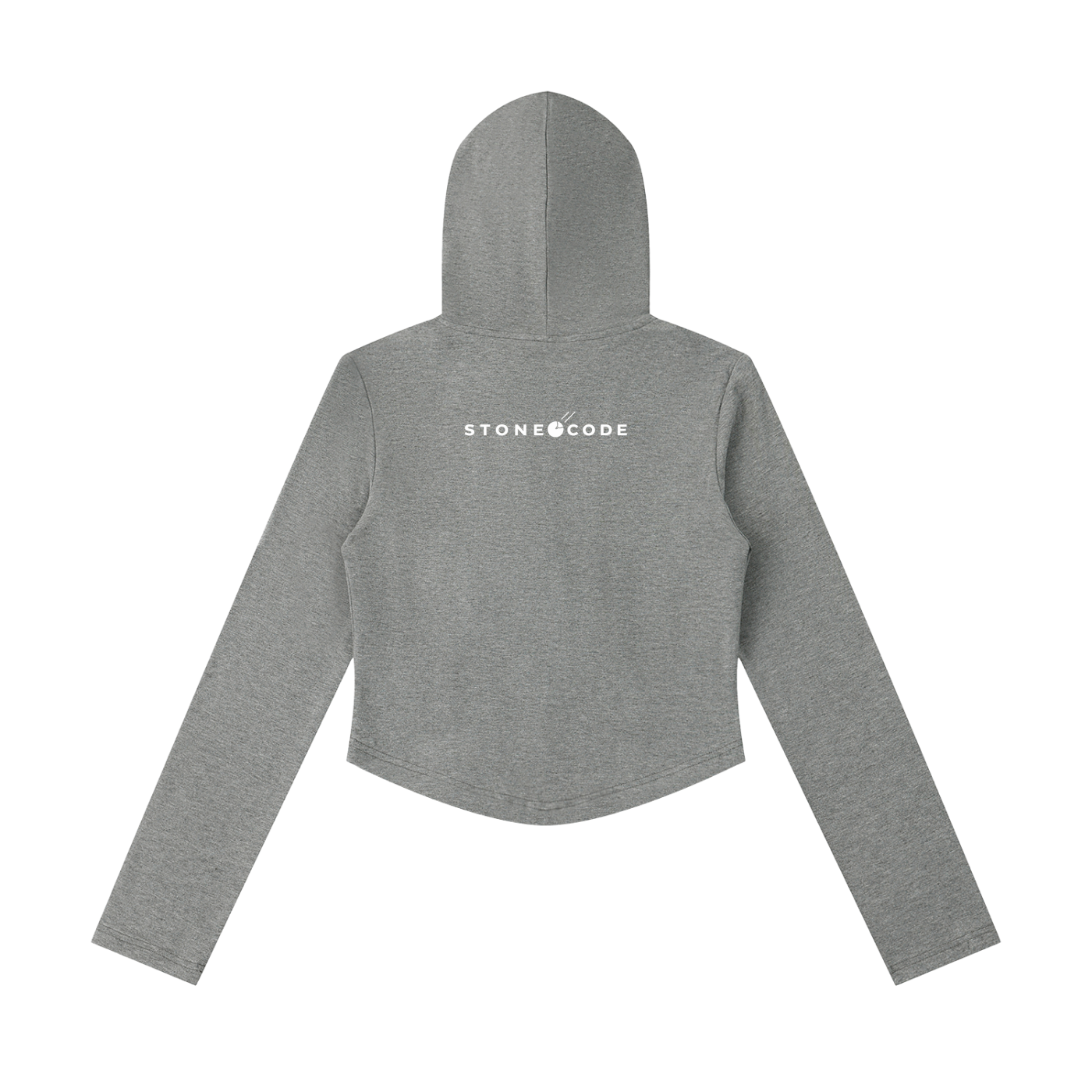 Stone Code Slim Cropped Full Zip Hoodie