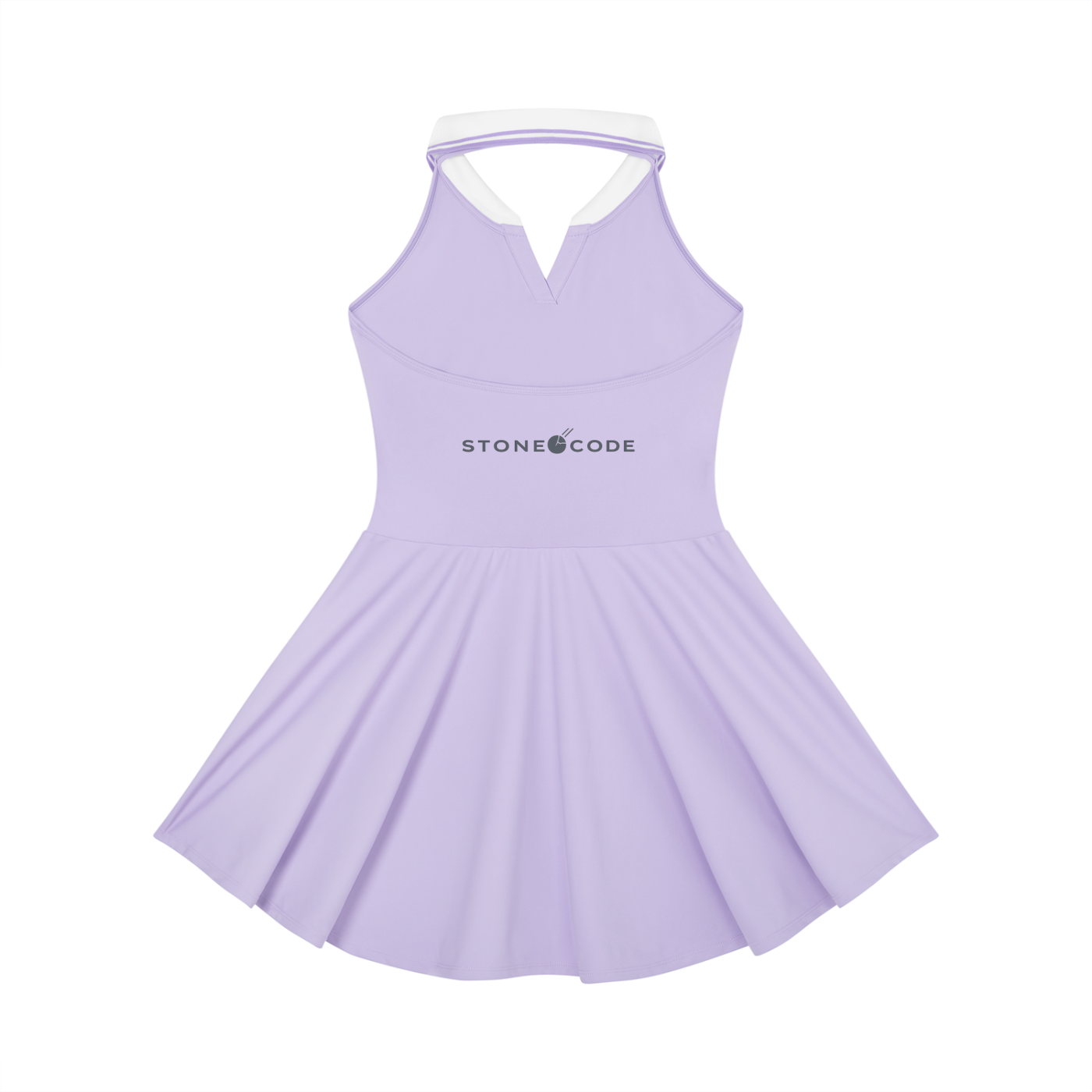 Stone Code Collared Halter A-Line Tennis Dress