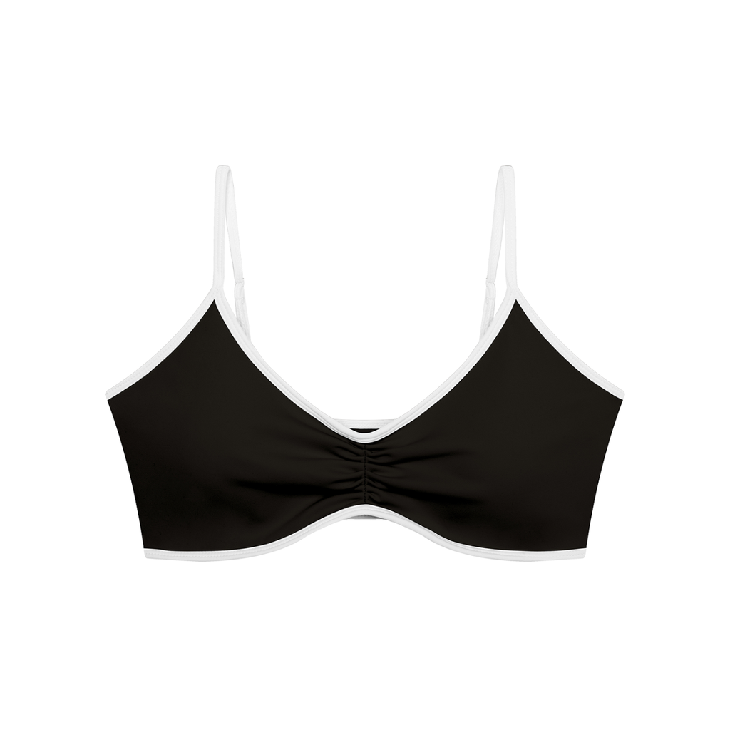 Stone Code Color Block Ruched V-Neck Sports Bra