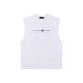 Stone Code Raw Edge Cotton Tank Top