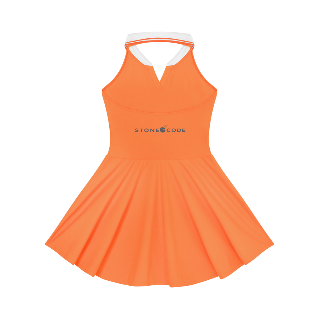 Stone Code Collared Halter A-Line Tennis Dress