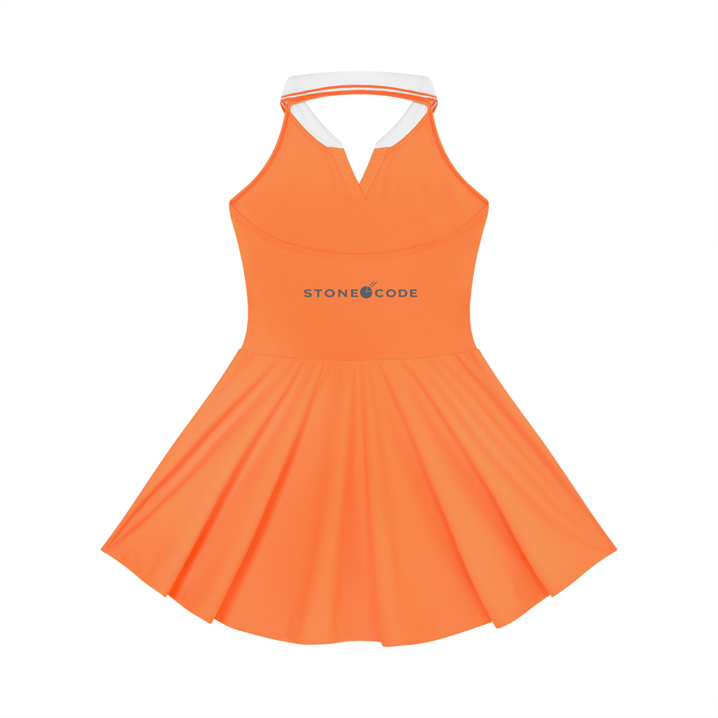 Stone Code Collared Halter A-Line Tennis Dress