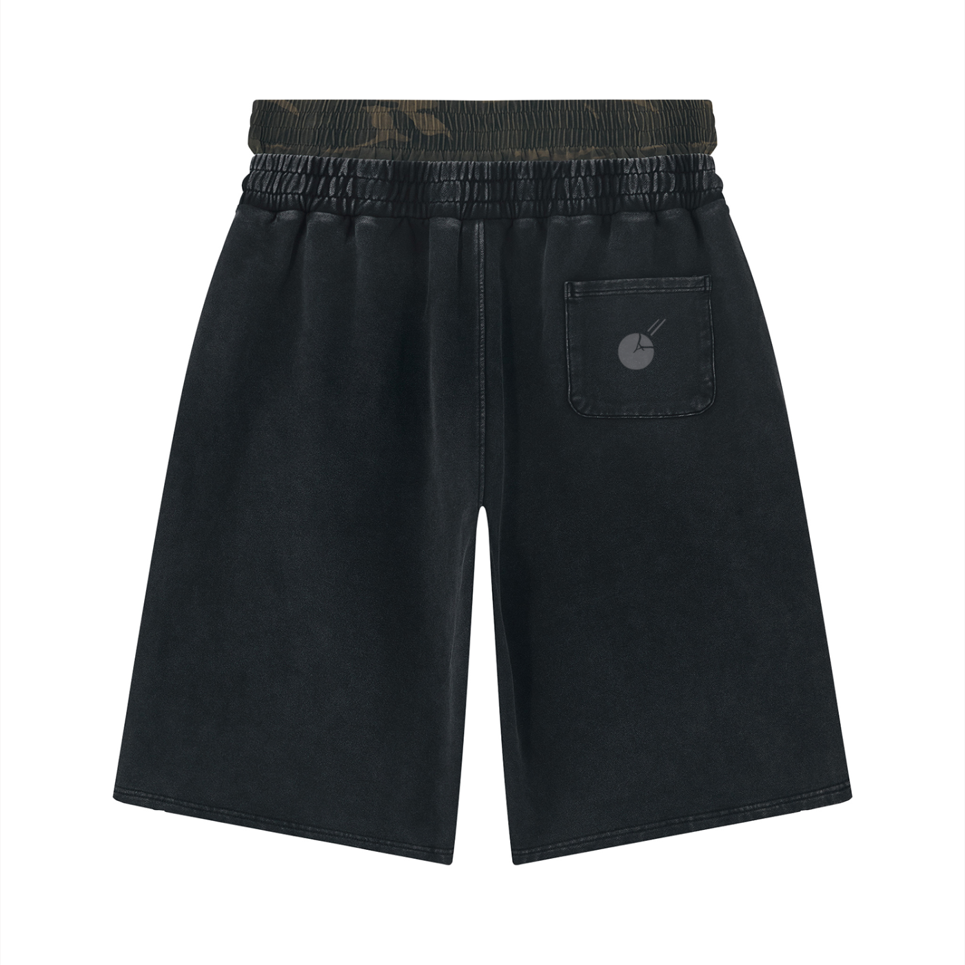 Stone Code Vintage Wash Distressed Wide Leg Shorts