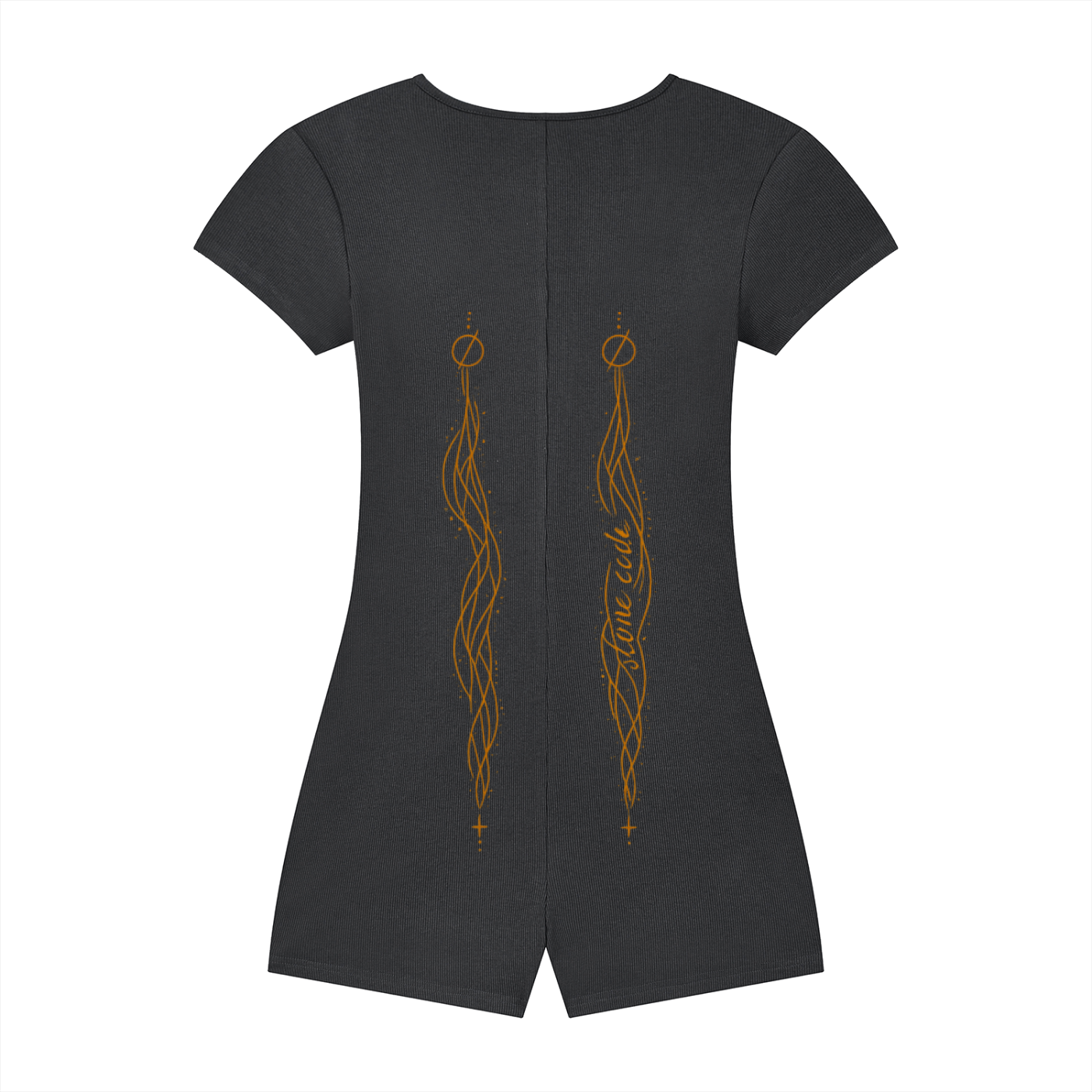 Stone Code Dual-Function Cape Tie-Waist Romper