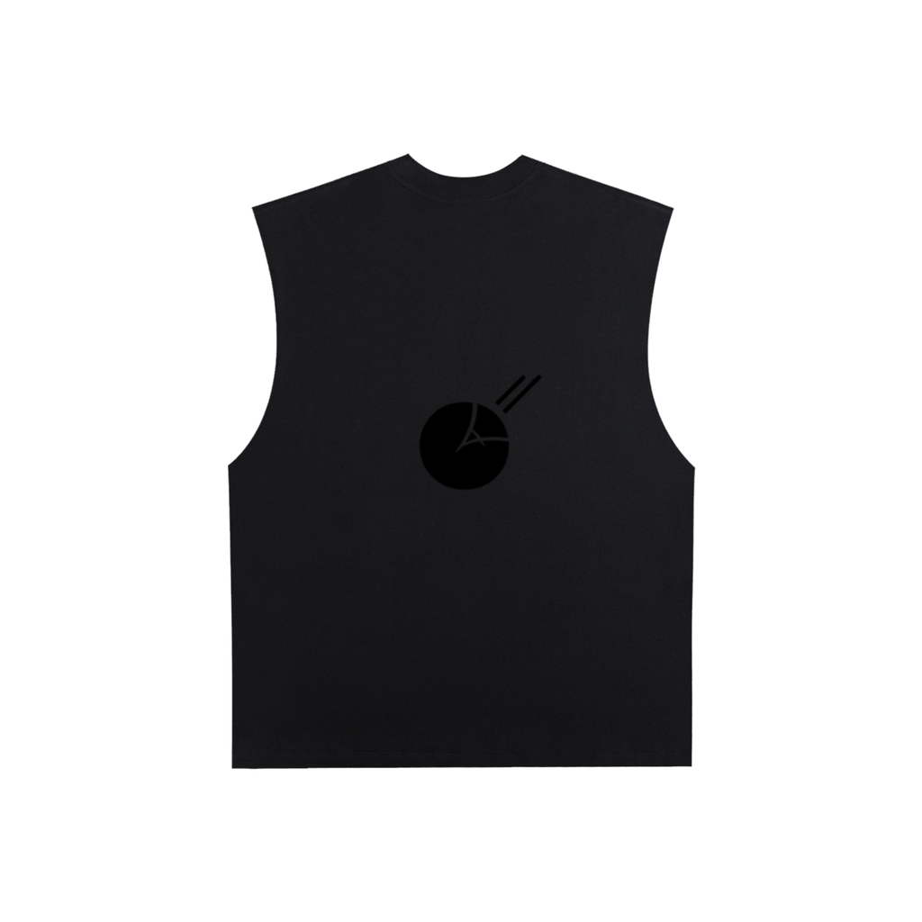 Stone Code Raw Edge Cotton Tank Top
