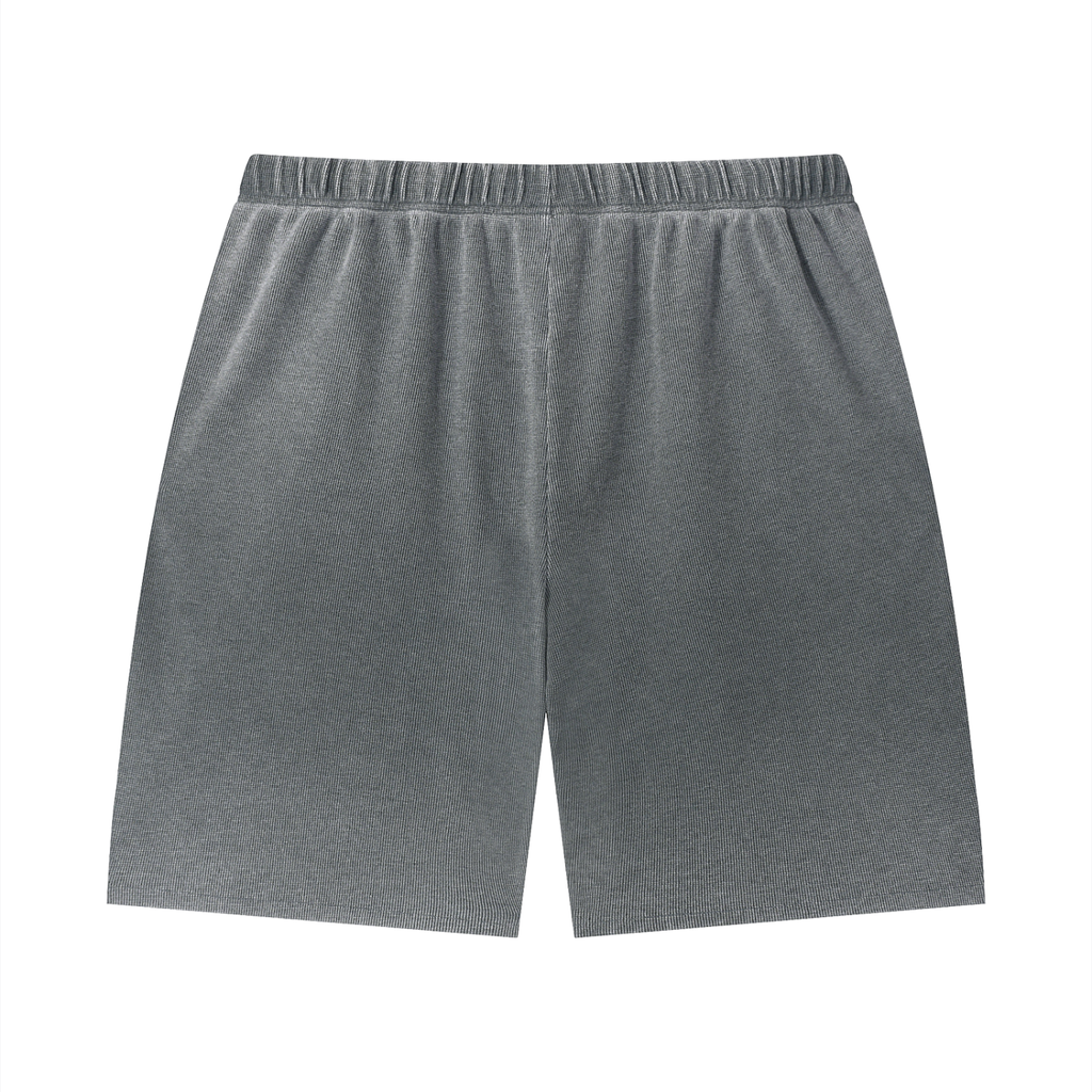 Stone Code Vintage Wash Sunfade Waffle Raw Hem Shorts